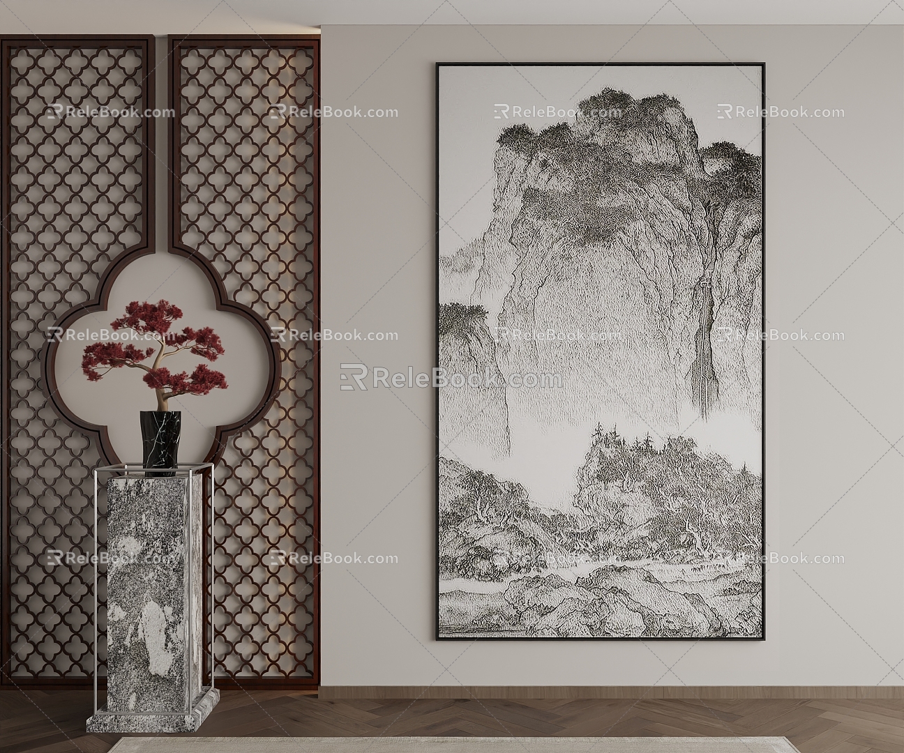 New Chinese Decorative Painting 3d model