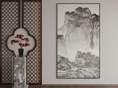 New Chinese Decorative Painting 3d model