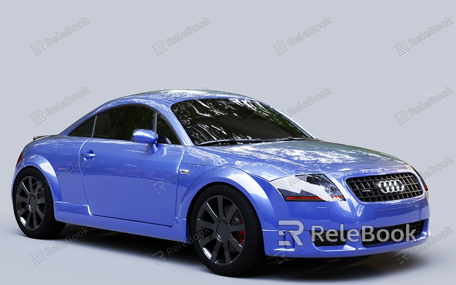 Blue car sports car Audi TT double door model