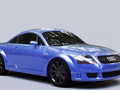 Blue car sports car Audi TT double door model