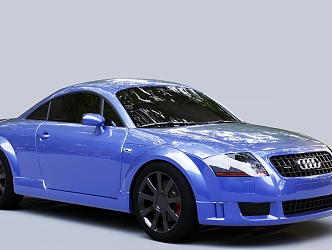 Blue car sports car Audi TT double door 3d model