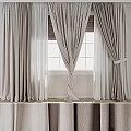 Modern Elegant Layered Gray And White Curtains With Light Filtering Window Treatment Design