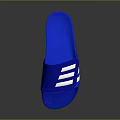 Blue Sports Slides With White Stripes And Comfortable Sole For Casual Wear