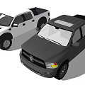 White And Black Pickup Trucks With Modern Front Grille And Alloy Wheels Exterior View