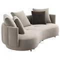 Modern Beige and Black Sectional Sofa With Various Colored Cushions 3d model