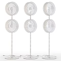 Modern Colorful Floor Lamp With Transparent Glass Shades And Metal Stand