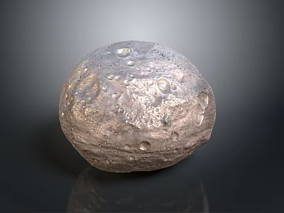 Detailed Rocky Sphere With Textured Surface And Craters On Dark Background 3d model