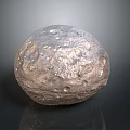 Detailed Rocky Sphere With Textured Surface And Craters On Dark Background