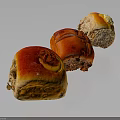 Appetizing Pastries With Red Glaze And Yellow Accents On Dark Background