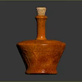Vibrant Red Ceramic Decorative Bottle With Textured Surface And Golden Top Lid