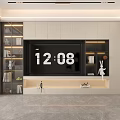 Modern TV Wall Unit Design With Glass Door Shelves And Decorative Lighting