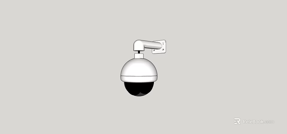 Wall Mounted Dome Security Camera With 360 Degree Rotation For Surveillance Monitoring 3d model 