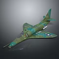 Green Camouflage Military Spacecraft Model Featuring White Star On Wing For Space Exploration