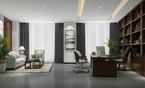 New Chinese Office General Manager Office 3d model