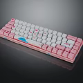 Pink And White Stylish Keyboard With Cute Decorative Design For Daily Use