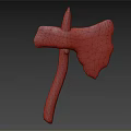 Handcrafted Turquoise Crystal Axe With Natural Wooden Handle And Blue Blade