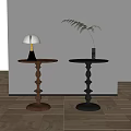 Tradition modern side table solid wood side table 3d model