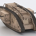 Mark Tank World War I Tank Early Test Tank Mark Heavy Tan 3d model