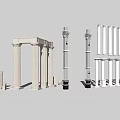 Classical Roman Columns With Various Designs And Ornate Decorative Details 3d model