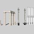 European Roman Column Decorative Column 3d model