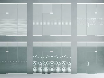 Modern sliding door office glass sliding door 3d model