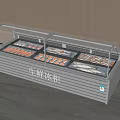 Fresh Food Display Freezer with Transparent Glass Door Showcasing Meat Fish and Seafood Items