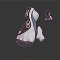 White Brown Blue Five Finger Gloves With Loop Details And Pair