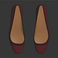 Women's Pink Square Toe Flats With Gray Trim And Light Brown Sole