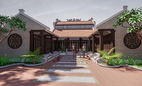 Chinese Style Folk House Lingnan Folk House 3d model