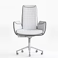 Modern Black Swivel Office Chair With High Back Armrests And Metal Base