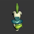 Cute White Pony Toy With Green Mane Tail Blue Green Horn And Yellow Star