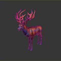 Vibrant Colorful Deer With Rainbow Antlers And Body Patterns On Gray Background