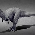 Realistic Gray Reptile Dinosaur With Detailed Skin Texture Standing Posture And Shadow