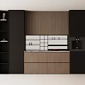 Modern Sideboard Design With Dark And Wooden Tones Storage Cabinets And Drawers