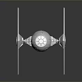 Space Starfighter Model Featuring Diamond Shaped Wings And Silver Cockpit