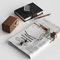 Retro record player ornaments music ornaments stereo 3d model