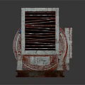 Rusted Industrial Equipment With Cylindrical Metal Body Control Panel Buttons And Base