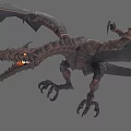 Reptile Dragon 3D Model With Sharp Claws Open Mouth And Glowing Eyes 3d model