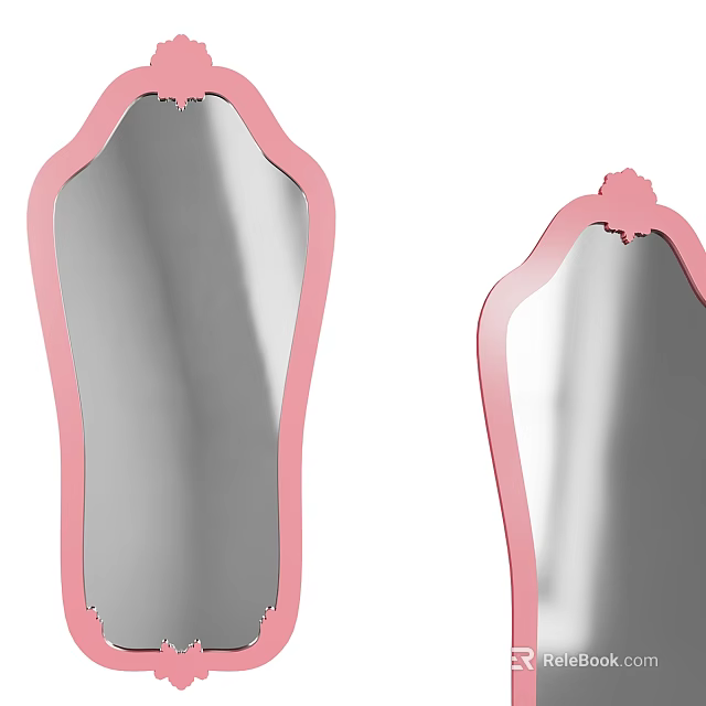 Stylish Pink Framed Mirrors With Elegant Design 3d model 