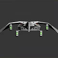 Futuristic White Spacecraft With Aerodynamic Structure And Orange Accents For Cosmic Exploration