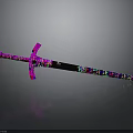 Vibrant Fantasy Weapon Sword With Pink Hilt Multicolored Blade And Shiny Reflection