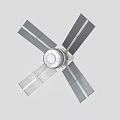 Industrial Satellite Equipment With Solar Panels Cylindrical Body And Antenna Structure