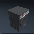 Gray Front Loading Washing Machine With Modern Design And Control Panel