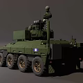 Green Military Armored Vehicle Weapon System With 8 Wheeled Design And Soldier Operated Machine Gun