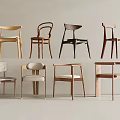 Modern Dining Chairs With Various Wooden Designs And Leather Seat Options