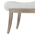 Modern Upholstered Bench With Wooden Legs And Light Gray Fabric Seat For Home