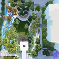 Residential Landscape Design With Green Lawn Trees Water Features And Pathways