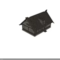 Ancient Building With Sloped Tile Roof Stone Wooden Structure Doors Windows And Interior View