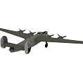 Gray Fighter Jet With Multiple Propellers And Extended Wings Design