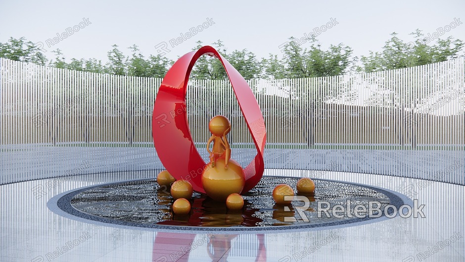 Abstract Water Sculpture Sculpture model